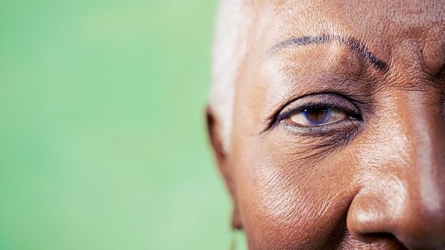 Close-up of an older woman's face.