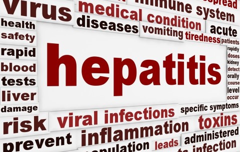 Word cloud containing words "hepatitis", "medical condition", "vomiting", "liver", and more.