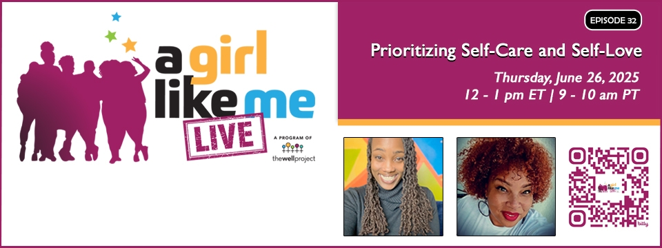 Flyer for A Girl Like Me LIVE event with headshots of Ciarra "Ci Ci" Covin and Bridgette Picou, as well as event details and a QR code to register.