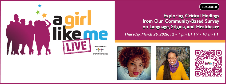 Flyer for A Girl Like Me LIVE event with headshots of Bridgette Picou and Olivia G. Ford, as well as event details and a QR code to register.