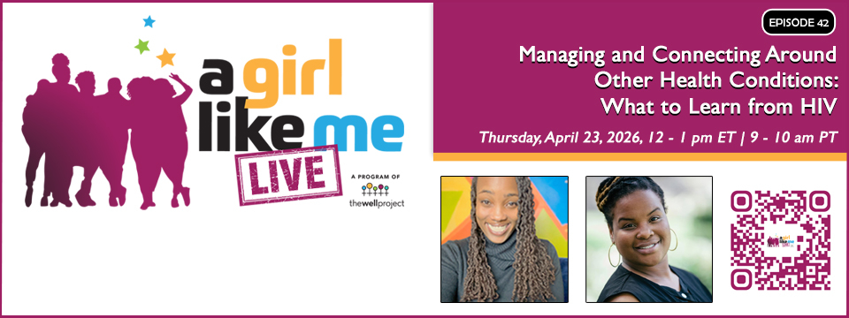 Flyer for A Girl Like Me LIVE event with headshots of Ciarra "Ci Ci" Brown and Robin Barkins, as well as event details and a QR code to register.