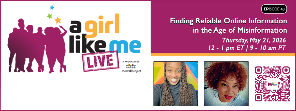 Flyer for A Girl Like Me LIVE event with headshots of Ciarra "Ci Ci" Brown and Bridgette Picou, as well as event details and a QR code to register.
