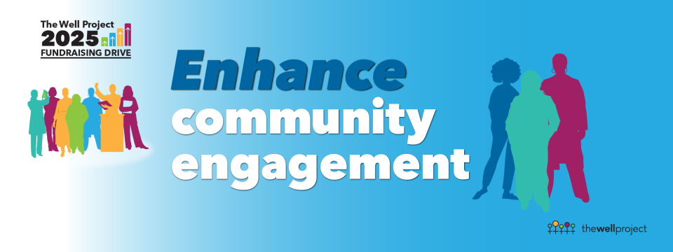 Silhouettes of women and information for The Well Project fundraiser.