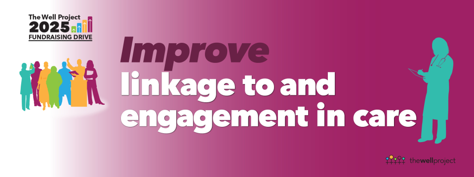 Silhouettes of women and information for The Well Project fundraiser.