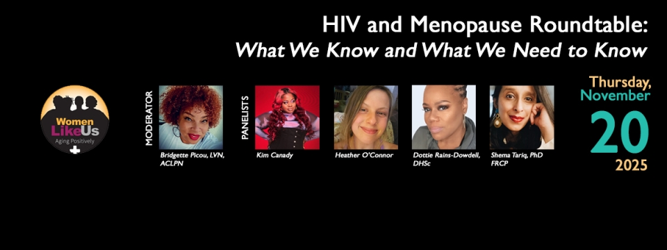 Flyer for HIV and Menopause Roundtable.