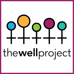 The Well Project logo: 5 brightly colored woman symbols in a row.