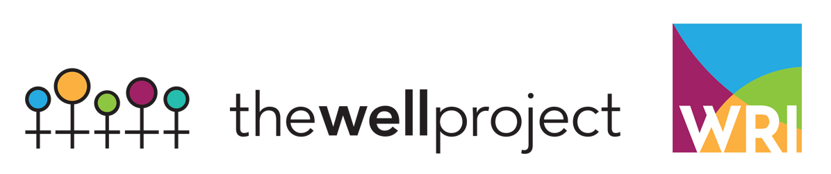 Logos for The Well Project and Women's Research Initiative on HIV/AIDS (WRI)..