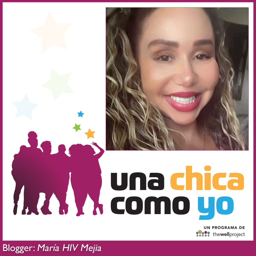 La bloguera Maria HIV Mejia y el logotipo de Una Chica Como Yo.