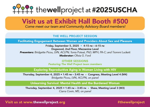 Flyer listing The Well Project and related sessions at USCHA 2025.