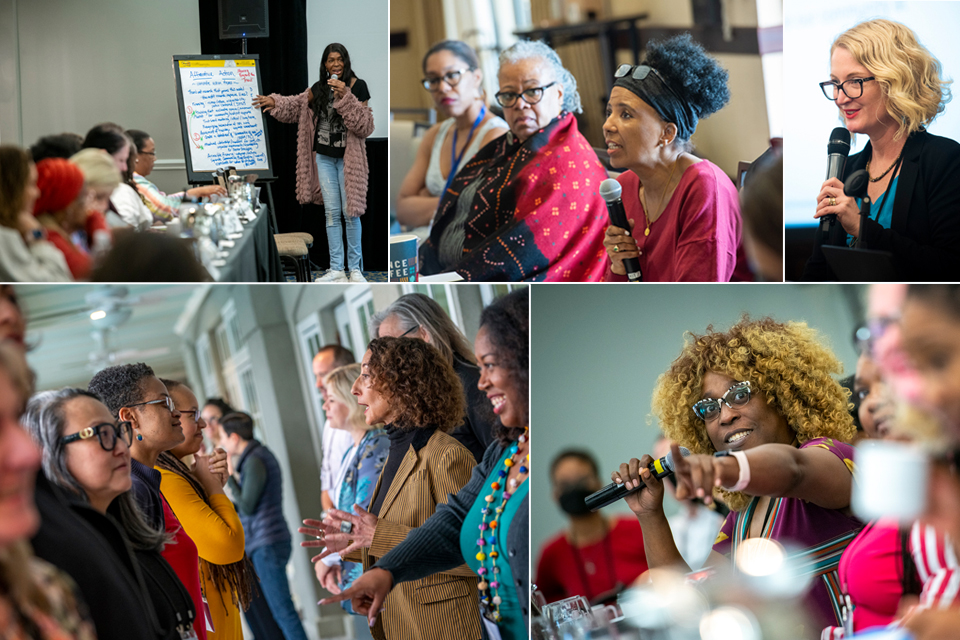 Collage of Women's Research Initiative on HIV/AIDS (WRI) participants.